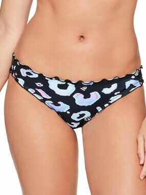 Salt + Cove Womens Animal Instinct Ruffled Printed Swim Bottom Beach Size L NWT